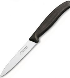 Victorinox coltello spelucchino ondulato 10cm nero