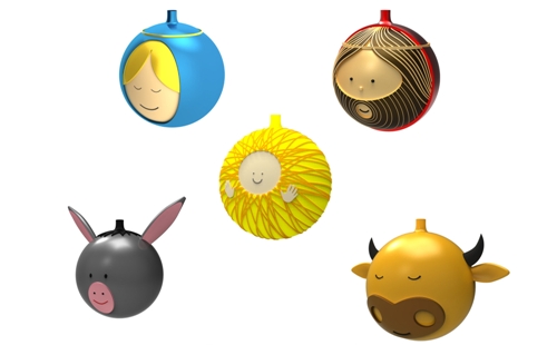 Alessi Le palle Presepe colorate