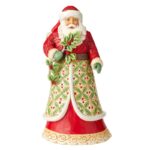 JIM SHORE BABBO NATALE CON AGRIFOGLIO