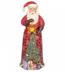 JIM SHORE BABBO NATALE CON ALBERO DI NATALE E STELLA LUMINOSA