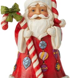 JIM SHORE BABBO NATALE CON CANDY CANE (BASTONCINO DI ZUCCHERO)