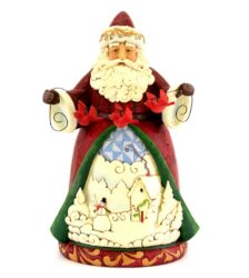 JIM SHORE BABBO NATALE CON GHIRLANDA UCCELLINI