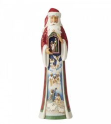 JIM SHORE BABBO NATALE CON NATIVITA' TRA LE MANI