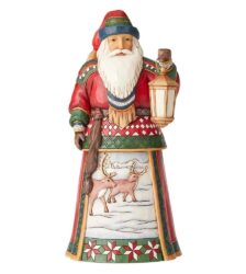 JIM SHORE BABBO NATALE CON RENNE 12° NATALE IN LAPPONIA