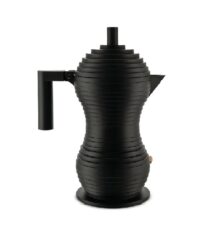 ALESSI PULCINA CAFFETTIERA 1 TAZZA NERA FONDO ALLUMINIO