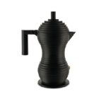 ALESSI PULCINA CAFFETTIERA 1 TAZZA NERA FONDO ALLUMINIO
