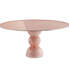 SAMBONET Alzata Con Piede Madame PVD Rum Base Rosa Onice Ø cm 30 H cm 14