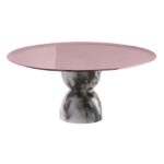 SAMBONET Alzata Piede Madame PVD Parfait Amour Base Marmo Ø cm 22 H cm 9,5