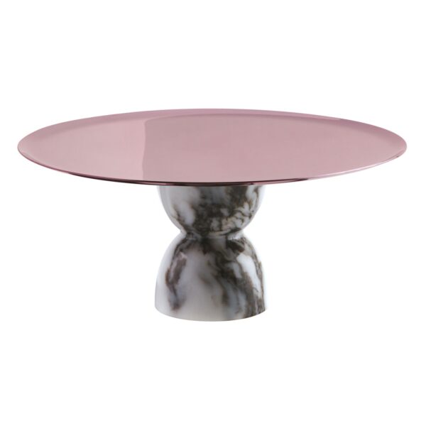 SAMBONET Alzata Piede Madame PVD Parfait Amour Base Marmo Ø cm 22 H cm 9,5