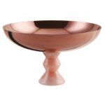SAMBONET Coppa Con Piede Madame PVD Rum Base Rosa Onice Ø cm 26 H cm 15,3