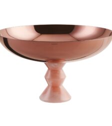 SAMBONET Coppa Con Piede Madame PVD Rum Base Rosa Onice Ø cm 26 H cm 15,3
