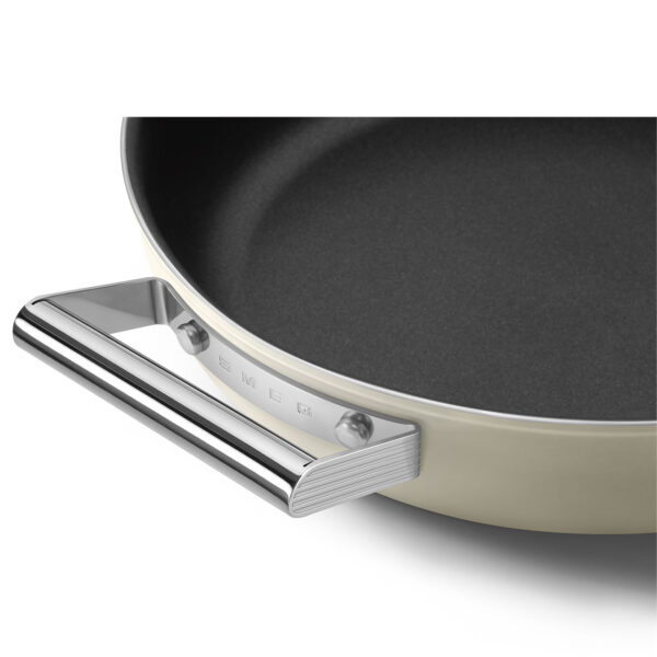SMEG Tegame antiaderente Ø 28 cm Panna con coperchio vetro - immagine 3