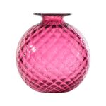 VENINI Vaso Balloton Monofiore Magenta Ø14 cm H16 cm