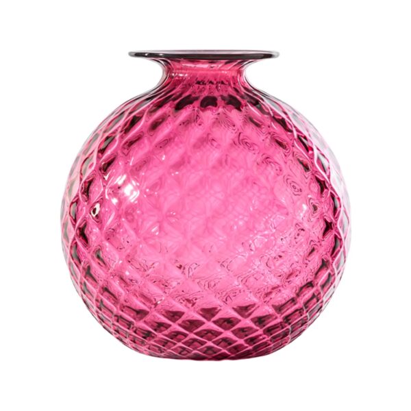 VENINI Vaso Balloton Monofiore Magenta Ø21,5 cm H24 cm