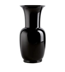 VENINI Vaso Opalino Soffiato Nero interno Nero Ø 14 cm H 30 cm