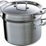 Le Creuset Acciaio Inox Pastaiola 20cm Con cestello e e coperchio