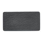 VILLEROY & BOCH Manufacture Rock Piatto da Portata Rettangolare 35 x 18 Nero