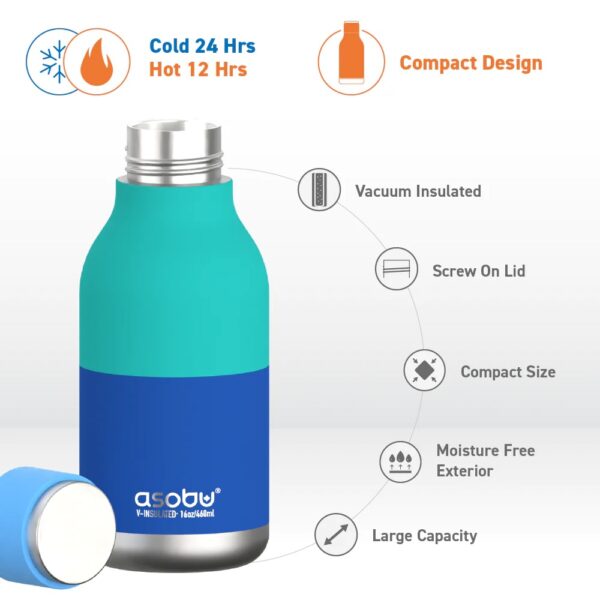 ASOBU - Bottiglia Termica Urban Pastel Blu 460ml - immagine 3