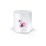 MONTEREY Bicchiere in vetro borosilicato con soggetto in vetro FENICOTTERO
