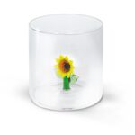 MONTEREY Bicchiere in vetro borosilicato con soggetto in vetro GIRASOLE