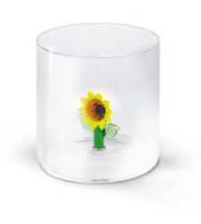 MONTEREY Bicchiere in vetro borosilicato con soggetto in vetro GIRASOLE