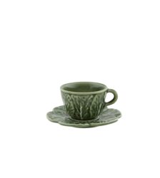 BORDALLO PINHEIRO - COUVE VERDE TAZZA CAFFE' CON PIATTO