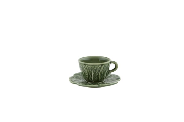 BORDALLO PINHEIRO - COUVE VERDE TAZZA CAFFE' CON PIATTO